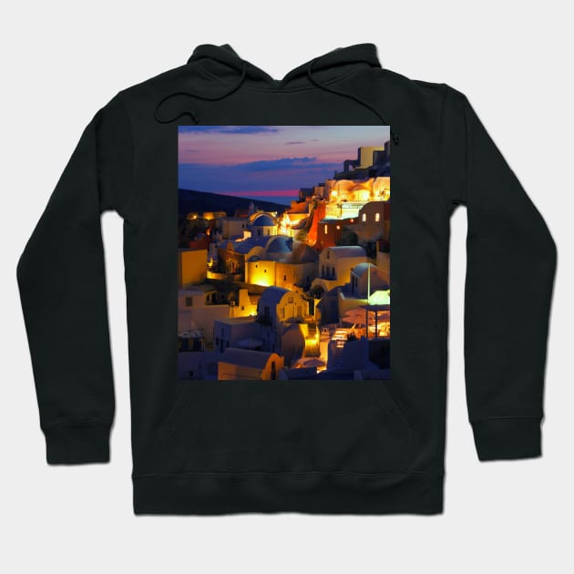 Greek island night Hoodie by IOANNISSKEVAS